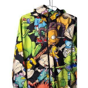 Members Only Rugrats Windbreaker Jacket Men Medium Nickelodeon Cartoon AOP Print